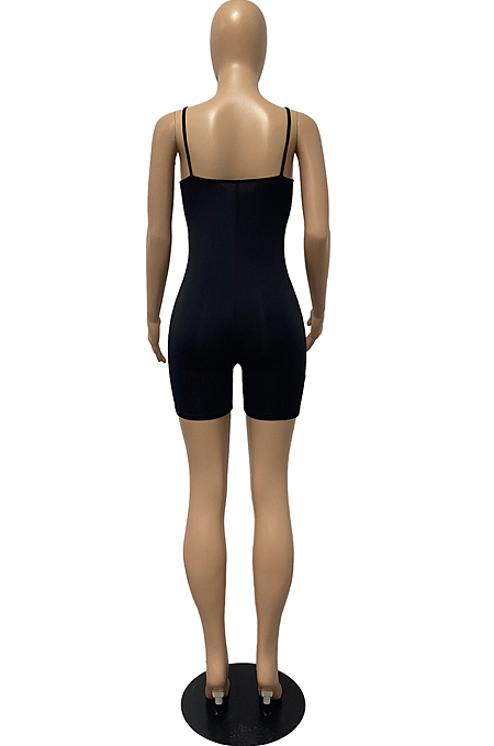 Euramerican Sling Pure Color Sexy Bodycon Jumpsuits FH131