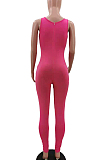 Rose Red Fashion Vest Sexy Bodycon Jumpsuits TK6183-4
