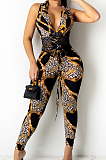 Gold Euramerican Fashion Chain Knotted Strap Bodycon Jumpsuits ZS0394-1