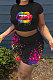 Black Women Sexy Fashion Printing Casual Shorts Sets YBS6695-3