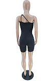 Black Euramerican Fashion Inclined Shoulder Hollow Out Sexy Jumpsuits BM7191-1