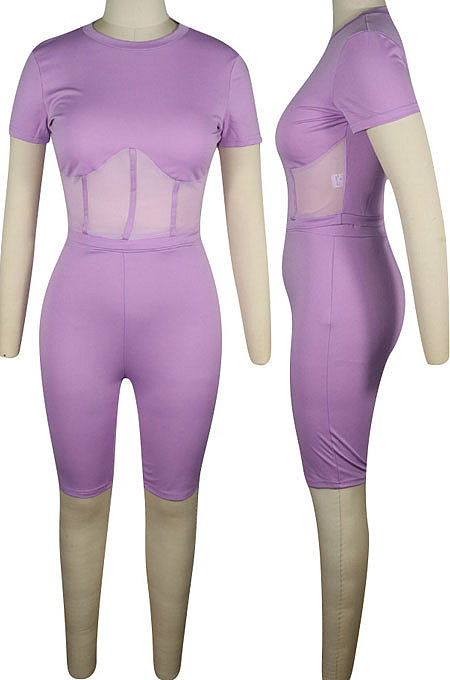 Net Yarn Spliced Sports Shorts Sets QQM4038