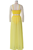 Summer Sexy Sling Vest Chiffon Long Skirts Sets ZS0182
