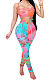 Pink Fashion Sleeveless Sexy Condole Belt Chest Wrap Bandage Long Pants Bodycon Jumpsuits XZ5179-4