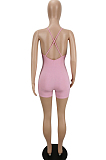 Pink Summer Sexy Sling Pit Bar Romper Shorts MLL172-1