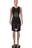 Black Sexy Sleeveless Hollow Out Mini Dress MA6717-2