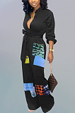 Positioning Print Pocket Casual Jumpsuits AMW8188