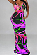 Purple Sexy Tie Dye Print Sling Verst Long Dress OEP6296-3