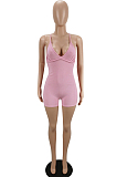 Pink Summer Sexy Sling Pit Bar Romper Shorts MLL172-1