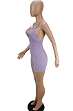 Purple Summer Sexy Sling Pit Bar Romper Shorts MLL172-5