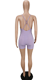 Purple Summer Sexy Sling Pit Bar Romper Shorts MLL172-5