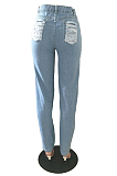 Light Fashion Casual Hole Water Washiong Jeans JLX3002