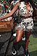 White Printing Tassel Vest Sleeveless Sexy Navel Exposure Tops Shorts Sets MLM9073-1