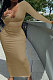 Brown Women Sexy V Neck Long Sleeve Short Top Skirts Sets Q911-8