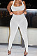 White Women Casual Sport Vest Long Pants Open Fork Two-Pieces MOL154-2