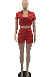 Women Pure Color Fashion Sexy Casual Shorts Sets YMM09079