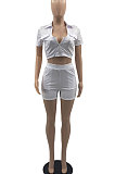 Women Pure Color Fashion Sexy Casual Shorts Sets YMM09079