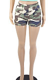 Euramerican Women Camo Priting Sport Casual Shorts YMM09081