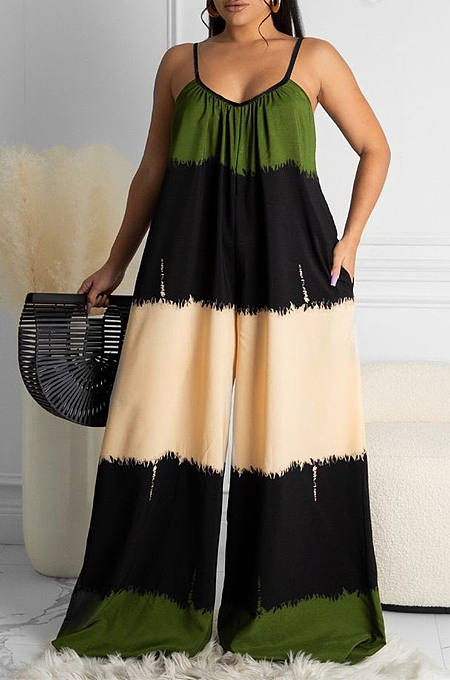 Fashion Digital Printing Sexy Loose Fitting Jumpsuits ZDD31125