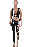 Black Sexy Sleeveless Bind Tank Bodycon Jumpsuits HG129-1