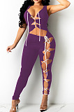 Purple Sexy Sleeveless Bind Tank Bodycon Jumpsuits HG129-5