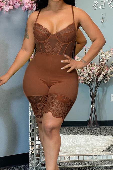 Bromn Euramerican Corset Cartilage Sling Lace Fashion Sexy Romper Shorts QZ5250-6