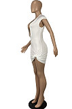 White Euramerican Deep V Neck Kimono Sleeve Package Buttocks Mini Dress CY1340-1