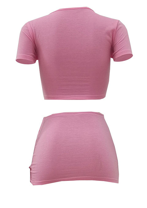 Pink Fashion Casual Pure Color Package Buttocks Bind Sets ALS256-3