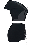 Black Fashion Casual Pure Color Package Buttocks Bind Sets ALS256-5