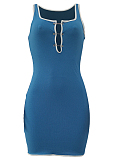 Sky Blue Casual Pit Bar Slim Fitting Tank Shorts Sports Sets ALS258-2