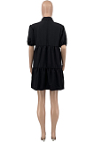 Black Euramerican Fashion Loose Casual Shirt Dress JC7057-1