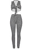 Euramerican Women Knotted Strap Top Long Pants Sets MA6718