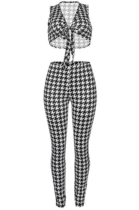 Euramerican Women Knotted Strap Top Long Pants Sets MA6718