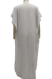 White Summer Fashion Pearl Chiffon Prevent Bask In Dress SMR10091-1