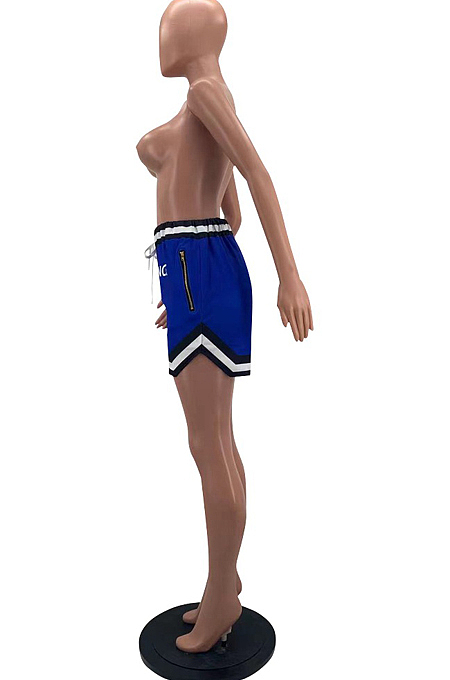 Blue Fshion Sports Summer Football Shorts W8382-2