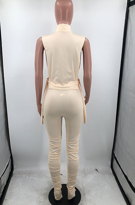 Euramerican Women Sexy Top Hollow Out Ruffle Pants Sets HYM86809