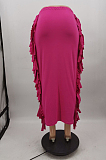 Rose Red Cute Two Side Tassel Long Skirts MTY6538-1