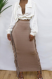 Champagne Cute Two Side Tassel Long Skirts MTY6538-2