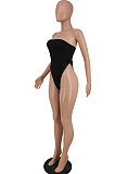 Black Sexy Fashion Net Yarn Sling Slim Fitting Two Piece PU6083