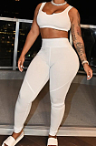 White Euramerican Fashion Pure Color Yoge Household To Take Sports Sets DN8621-3