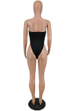 Black Sexy Fashion Net Yarn Sling Slim Fitting Two Piece PU6083