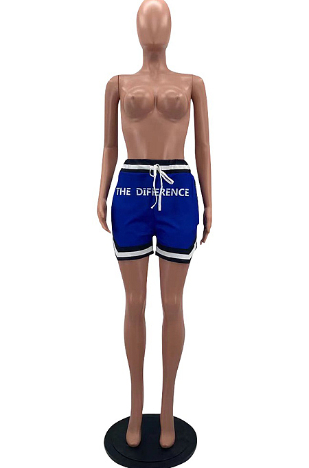 Blue Fshion Sports Summer Football Shorts W8382-2