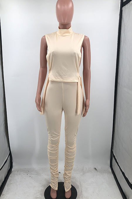 Euramerican Women Sexy Top Hollow Out Ruffle Pants Sets HYM86809
