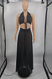 Black Cute Chiffon Boot Tube Top Long Skirts Two Piece MTY6556-1