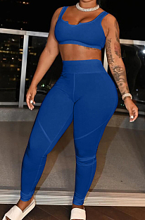 Blue Euramerican Fashion Pure Color Yoge Household To Take Sports Sets DN8621-4