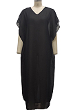 Black Summer Fashion Pearl Chiffon Prevent Bask In Dress SMR10091-2