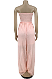 Coral Fashion Sexy Boot Tube Top Shirred Detail Wide Leg Jumpsuits DN8615-5