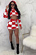 Women Trendy Casual Plaid Printing Long Sleeve Hoodies Package Hip Skirt Two-Pieces NYS2135