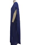 Blue Summer Fashion Pearl Chiffon Prevent Bask In Dress SMR10091-3