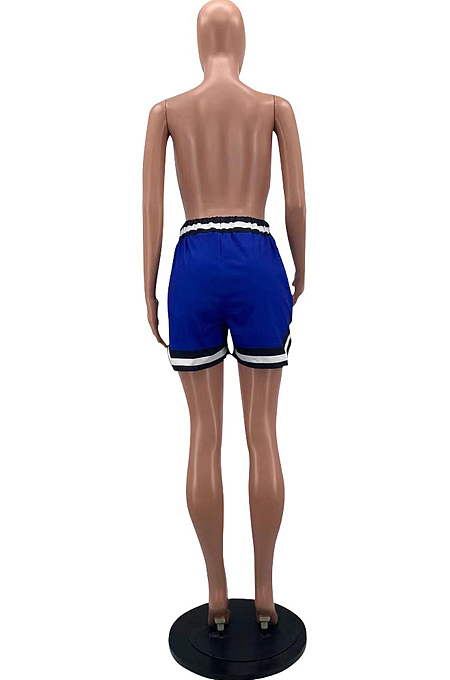 Blue Fshion Sports Summer Football Shorts W8382-2